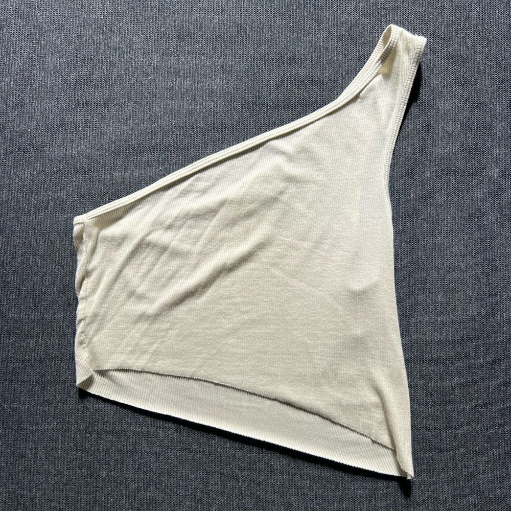 TALENTLESS Cream Ribbed Top - Picture 3 of 4